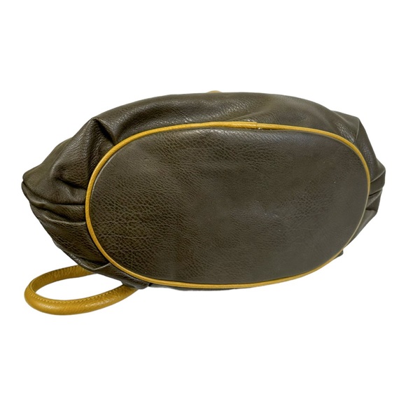 Black Rivet Faux Leather Bag Brown and Yellow - Picture 8 of 11